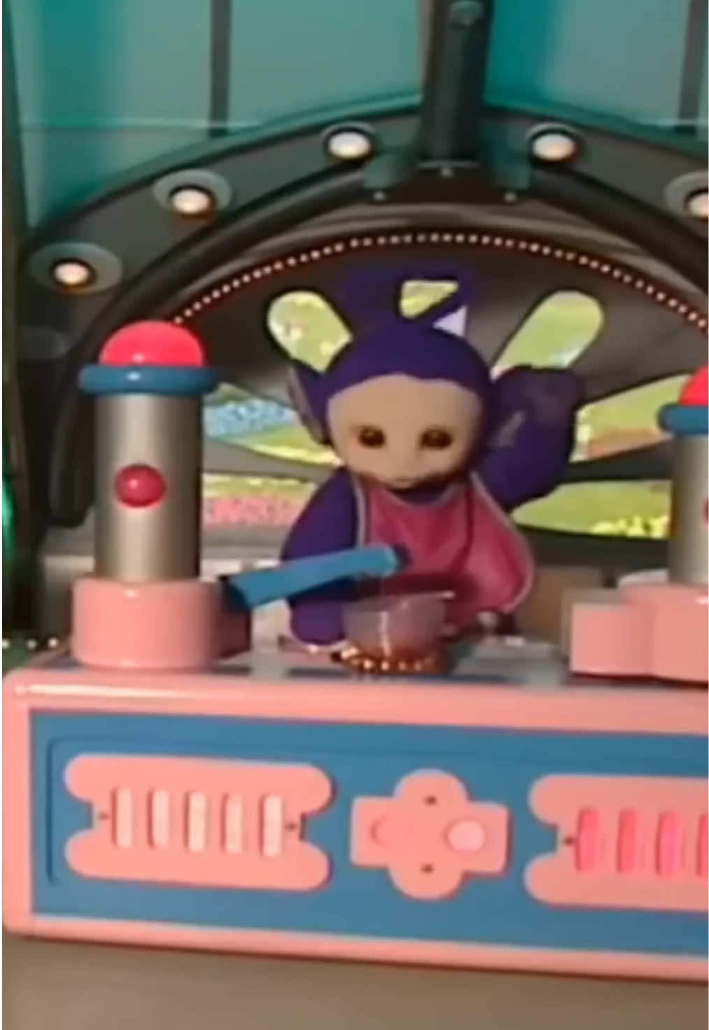 When Tubby Custard is LIFE 💜✨ #sensory #slimetok    Video: Tinky Winky, the purple Teletubby, makes a bowl of Tubby Custard in the Tubby Custard machine.