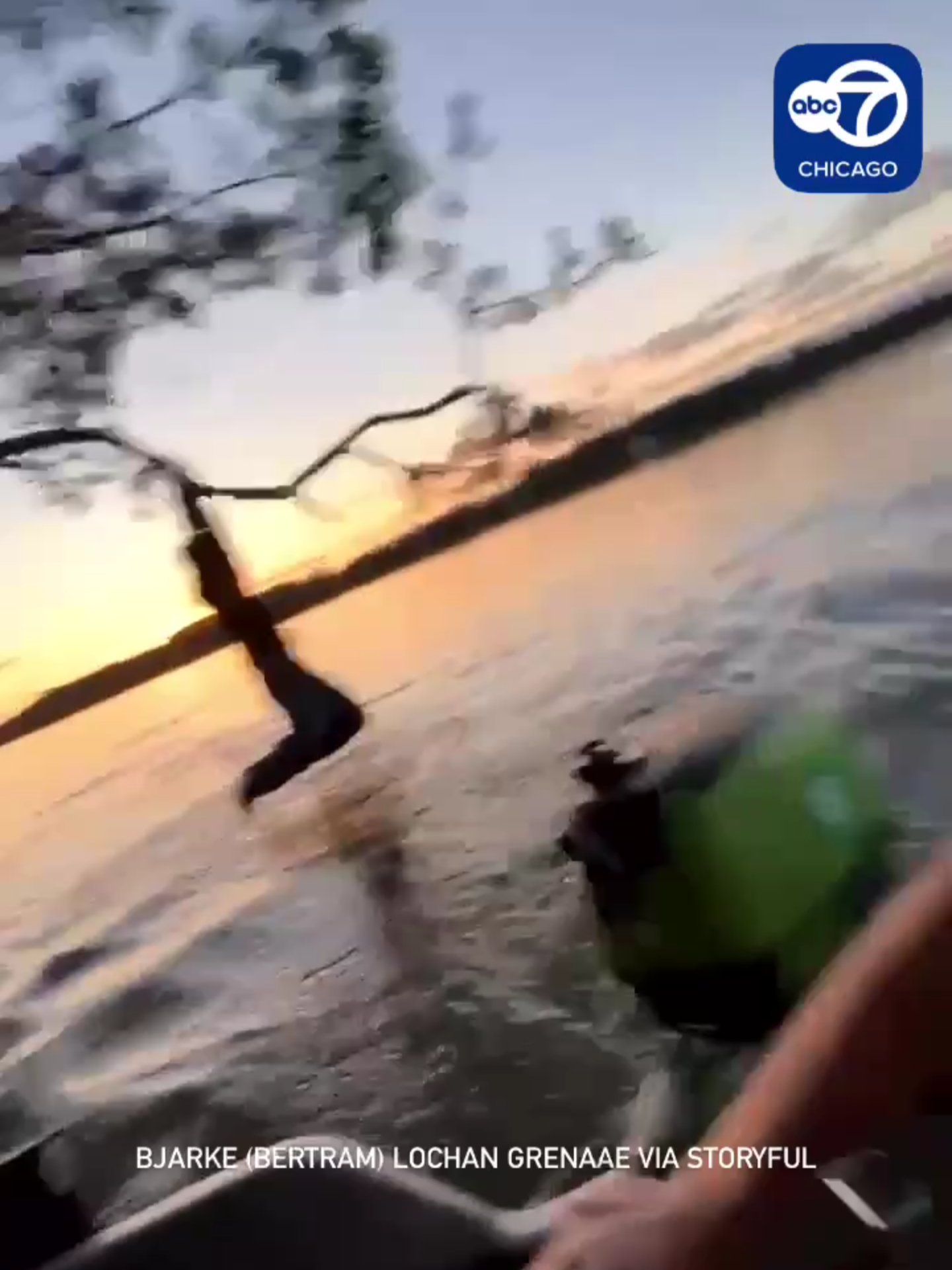 A man’s attempt to grab onto a branch from a moving boat as part of an attempt to do a pull up didn’t go to plan when the boat continued its voyage, crashing into the shore of a lake in Sweden, with the man left dangling in the air. Bjarke (Bertram) Lochan Grenaae told Storyful that he was sailing around, fishing with his friends, when he decided “to do a pull up” on a branch and ended up hanging above the water. The stunt got the group banned from the lake, as the lake’s owners deemed the behaviour irresponsible, Grenaae told Storyful.