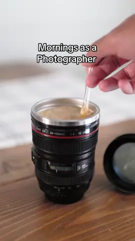 Does being a photographer always come with a caffeine addiction?  #photography #videography #camera #lens #mug #coffee #tiktokshop 