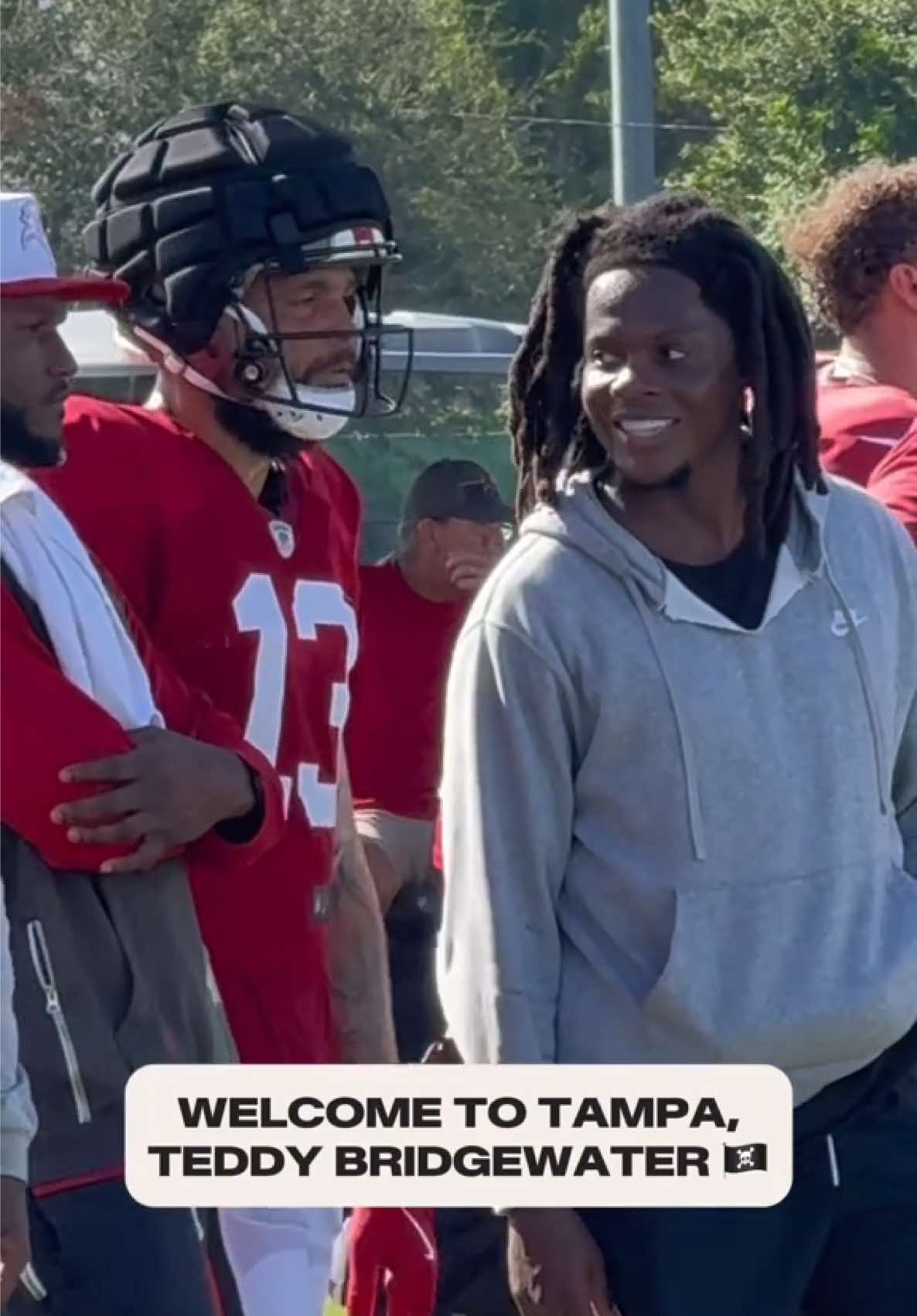 Tampa Teddy has arrived 🌴  #teddybridgewater #mikeevans #chrisgodwin #lavontedavid #bakermayfield #buccaneers