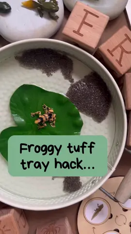 🐸I usually soak them for 2-3 hours before setting the tray up to give them time to grow and go jelly like.  #tufftrayideas #tufftrayplay #tufftray #sensoryplayideas #frogtufftray #toddleractivities #toddleractivitiesathome 