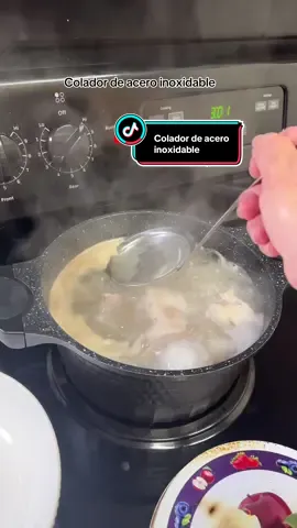 Excelente colador de acero, inoxidable. ##Colador##DeAceroInoxidable