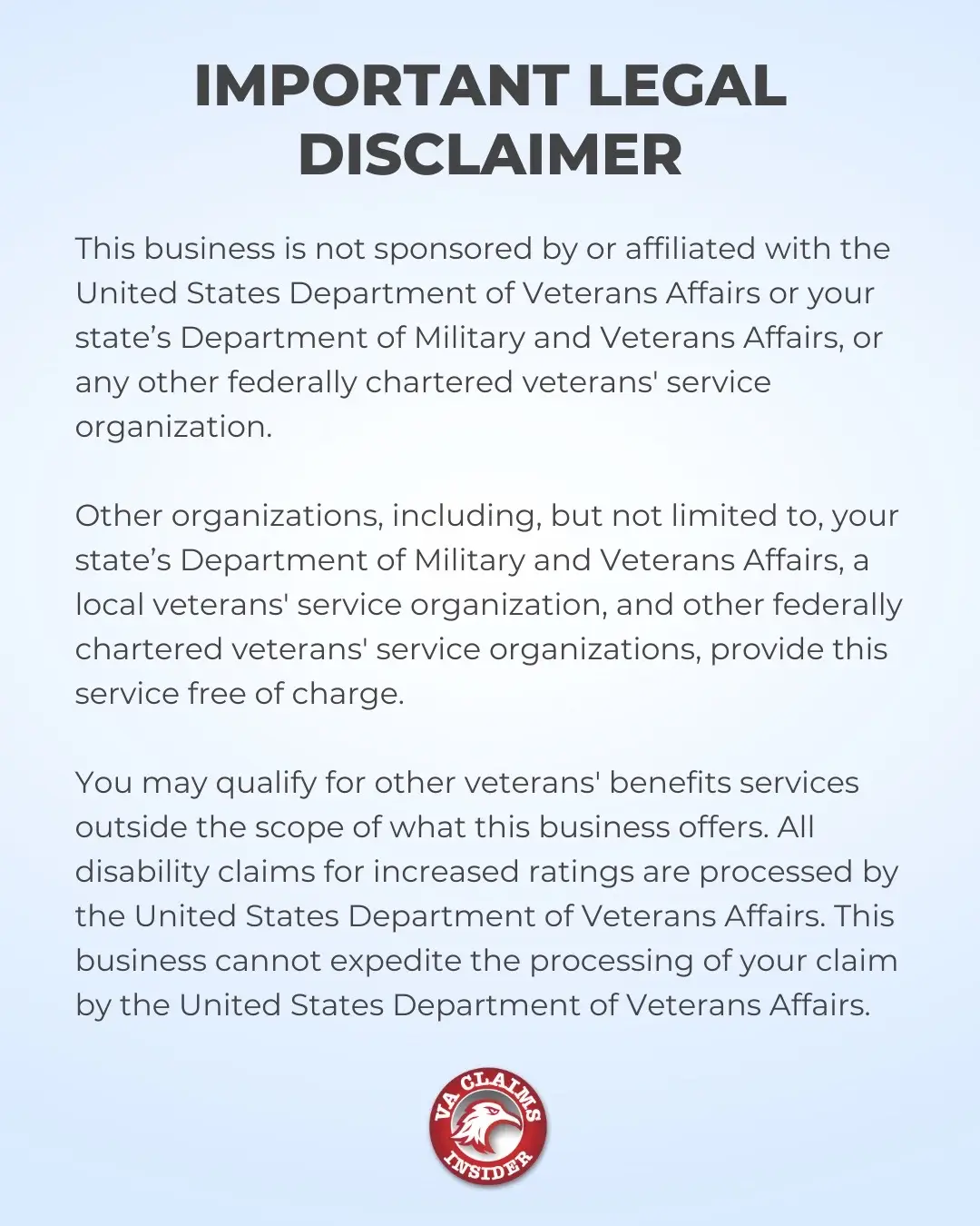 At VA Claims Insider, putting veterans first isn't just a promise; it's how we operate.   We're committed to staying aligned with new changes and making sure you're informed every step of the way. Thank you for trusting us.💪