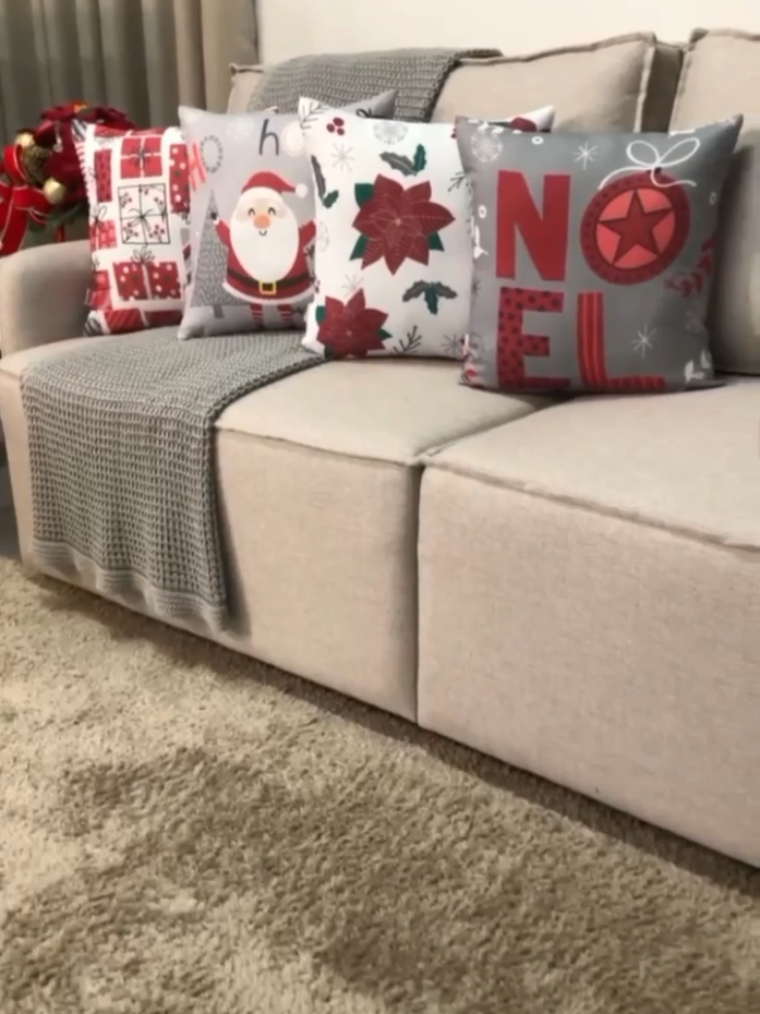 Capas de Almofadas Natalinas  Gostou? Te envio o Link 🔗  #achadinhosshopee #natal #natal2025 #decoracaonatalina #capasdealmofadas 