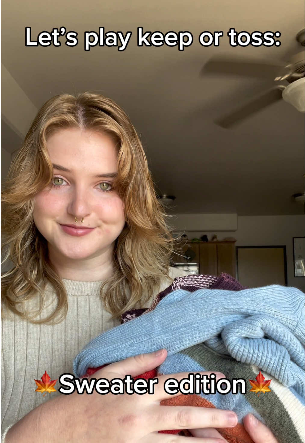 Thanks for playing dress up with me, I’m actually being productive for once lol #grwm #sweaterweather #fashion #sweater #thrift #fyp 