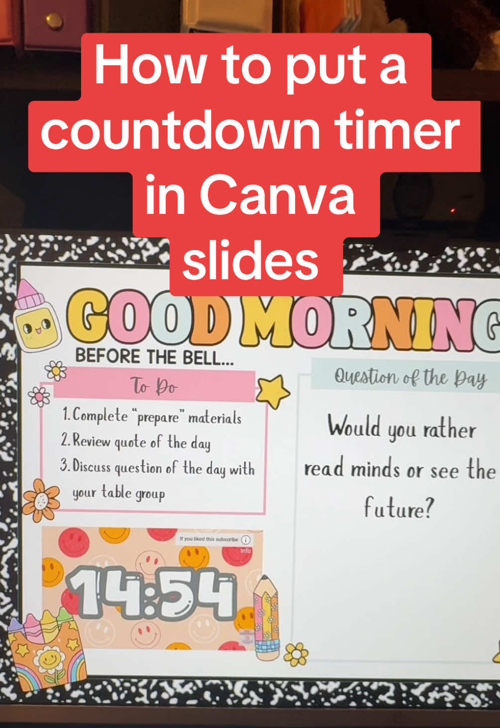 👩🏼‍🏫Teacher Canva Tip. How to put a countdown timer in slides or how to put any YouTube video in Canva. This is an easy way to embed a video in Canva and a little known Canva hack that will save you tones of time and this Canva trick only takes two steps 🥰 Let me know any of your tech or Canva questions! I went on a rabbit hole this summer! #canva #teachertechtips #teacherhacks #googleslides #canvatips 