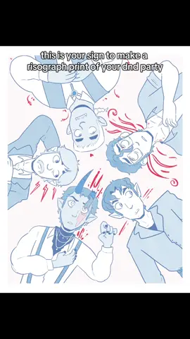ended up printing this with bright red and cornflower blue for anyone in the know #risograph #risographprint #dnd #dndtiktok #dndart 
