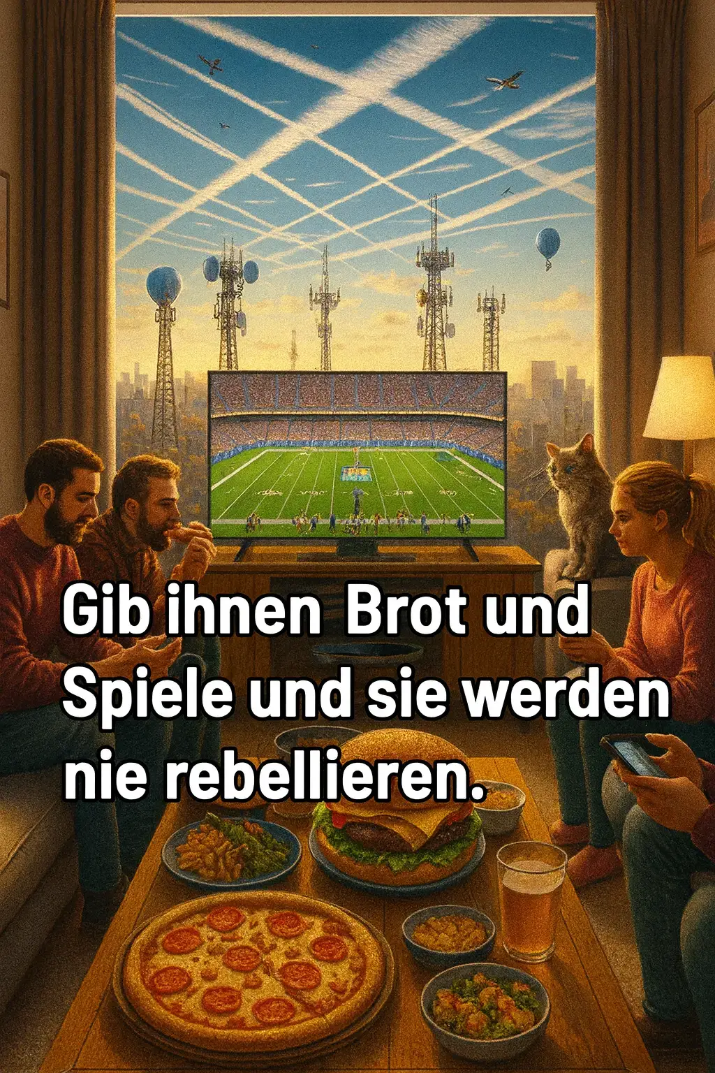 In einer Welt voller #BrotUndSpiele lenken uns #FastFood und Streaming-Marathons ab – während uns wichtige Themen durch die Finger gleiten. 🍔📺 Bleib wachsam, hinterfrage, was du konsumierst, und setze Prioritäten! 💡🌍 #Ablenkung #Medienkompetenz #WachAuf #BrotUndSpiele2025 #Denkanstoß #StayCurious