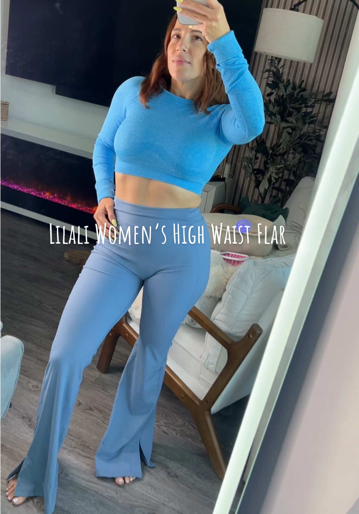 Lilali Women’s High Waist Flar #lilali #women #tiktokshopcreatorpicks #yiannashapewear #backtoschool #blue #gymmotivation 