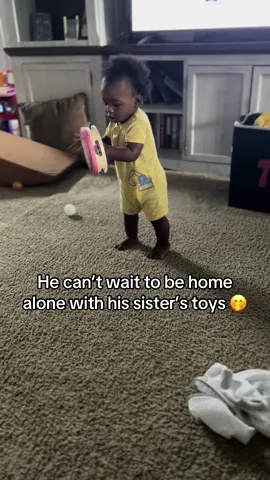 He learned to walk and ain’t sat down yet 🥲 #momof3 #babyboy #9months 