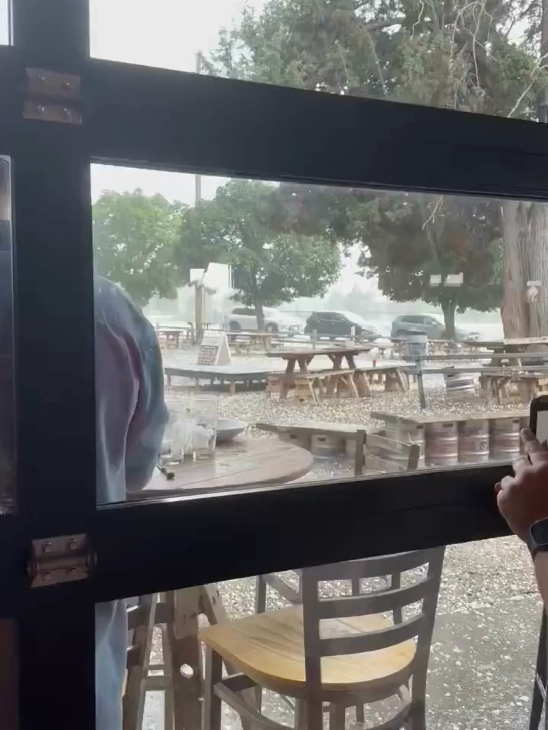 Potentially quarter-sized hail came smashing down in Bend, Oregon, as a severe thunderstorm rolled through the area on Sunday. #oregon #hail #thunderstorm #severewx #foxweather