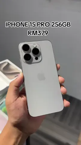 iPhone 15 PRO  - COLOUR  TITANIUM  - STORAGE 256GB - BATTERY HEALTH 100% - WIRANTY APPLE  Condition Cunn!!! ➡️ Full Set Box ➡️ Tkde Calar Sikit Punn ➡️ Warranty Resmi 🇲🇾  ➡️ Orginal Item 💯% ➡️ Trusted seller (100% Halal) ➡️ Stok terhad (siapa laju ia dapat) ========================= Promo Harga Lelong All item RM:379 #fyp #foryoupage #iphonemurahmalaysia #lelong #xybca 
