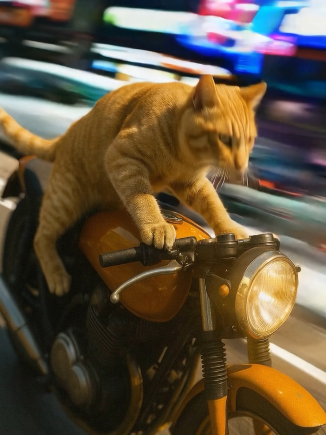 1% cat, 99% velocity. 🐾💨 #FastFurward #OrangeBlur #TabbyTorque