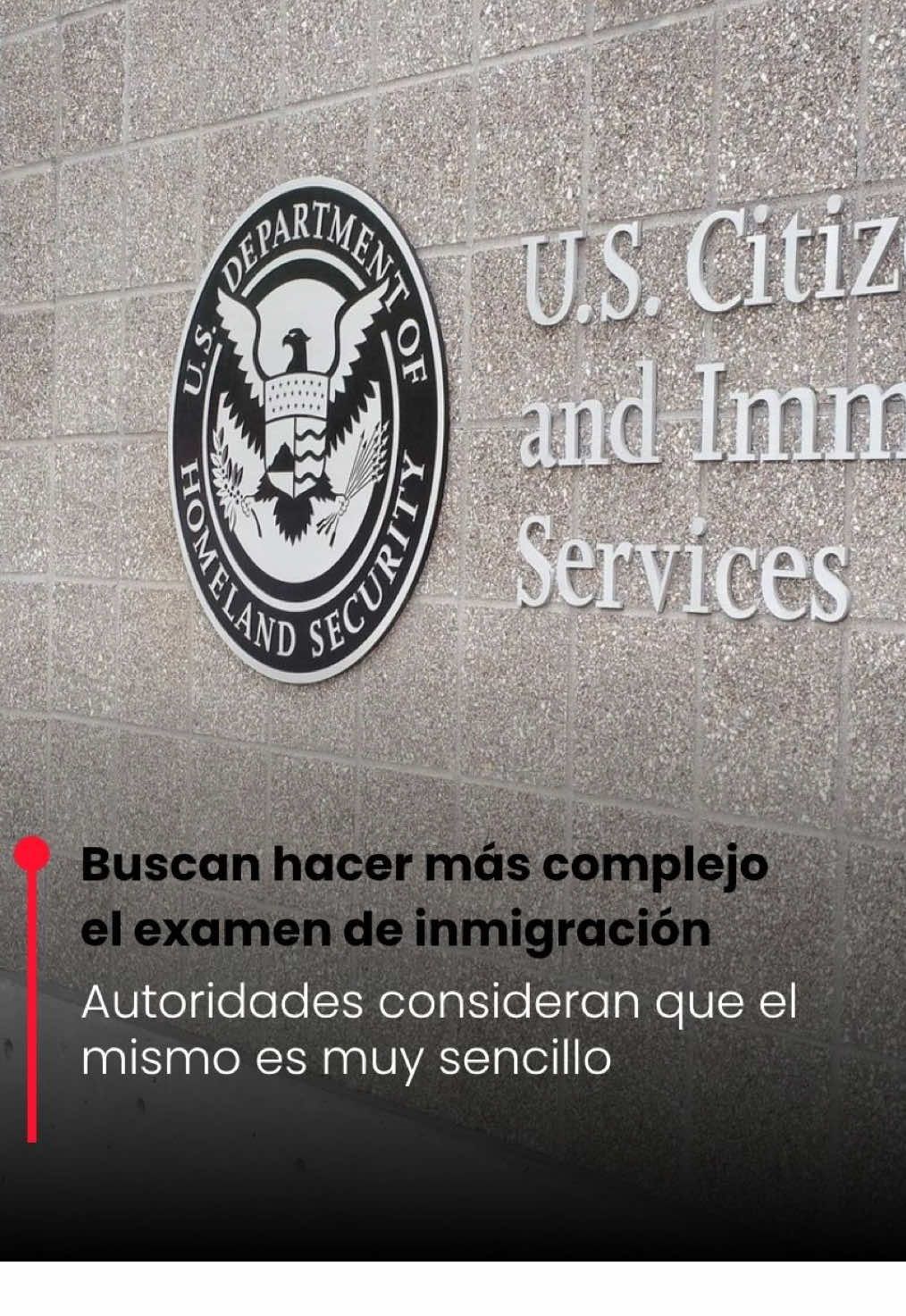 En un video publicado en redes sociales @uscis aclaró por qué busca que el examen de ciudadanía sea más complejo al que actualmente presentan los migrantes que desean convertirse en ciudadanos de #EstadosUnidos. Actualmente deben memorizar 100 respuestas y con acertar 6 de 10 es suficiente para aprobar. Hay que aclarar que tener un dominio del inglés ya es parte del requisito pues el aspirante debe responder varias preguntas y además aclarar posibles dudas de su formulario N-400.  ¿Crees que el examen tal y como está es muy simple? 