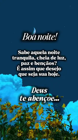 Que você tenha uma noite abençoada! 🙏🏼 Deus te abençoe sempre. #Boanoite #gratidão #Deus #frasesmotivadoras #status 