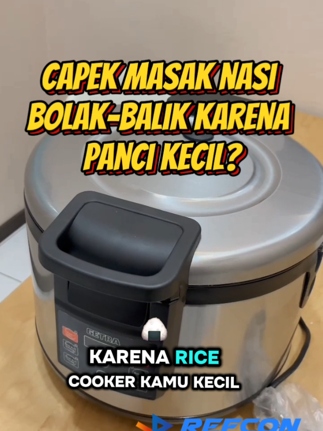 📍Masak Nasi Puluhan Porsi Lebih Cepat & Merata! Pakai Commercial Rice Cooker GETRA SH 8600E, solusi dapur profesional untuk usaha kulinermu! ✅ Kapasitas masak 14 Liter (bisa untuk 75 porsi @150gr) ✅ Pan anti lengket, kontrol digital & bodi full stainless steel ✅ Elemen pemanas di bawah, samping, dan atas – nasi matang merata! Cocok buat usaha catering, warteg, rumah makan, dan dapur resto. Hemat waktu, hasil maksimal! 💯 📦 Klik keranjang sekarang sebelum kehabisan! #RiceCookerKomersial #GETRASH8600E #RiceCookerDigital #AlatDapurUsaha #MesinUsahaKuliner #DapurRestoran #CateringIndonesia #PeralatanDapur #MesinNasi #RefconKitchen #TokopediaSeller #AffiliateTikTok #KeranjangKuning