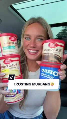 Reviewing a bunch of different flavors of frosting/icing🧁💗🤭🫶🏻🤪✨ Which would you pick?!?! #frosting #icing #mukbang #tastetest #icingmukbang #frostingmukbang 