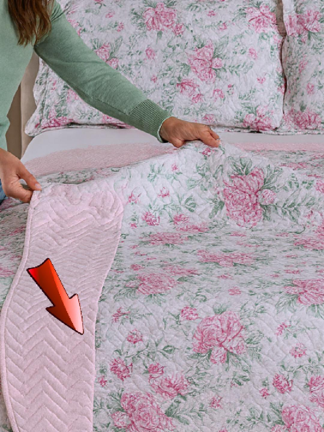 Cobre Leito Colcha Estampado – Visual Novo Sem Gastar Muito #quartocasal #quartodecorado #roupadecama