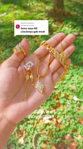 Membalas @bunga.br.ucong satu set perhiasan titanium wanita anti karat, cincin muat sampai BB 80 Kg #satuharisatukonten #setperhiasan 