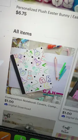 These composition notebook, digital files are so cute  #compositionnotebook #notebook #schoolsupplies #backtoschool #teachertok 