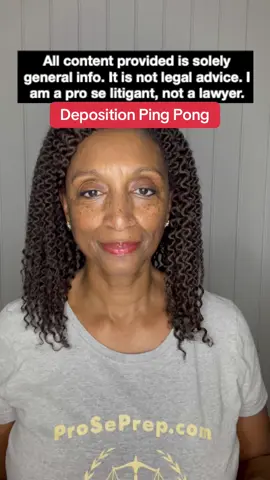 Deposition Ping Pong is a way to trip up a lying deponent #prose #proselitigant #representingyourself #selfrepresentedlitigants #proselitigation #deposition #civillitigation 