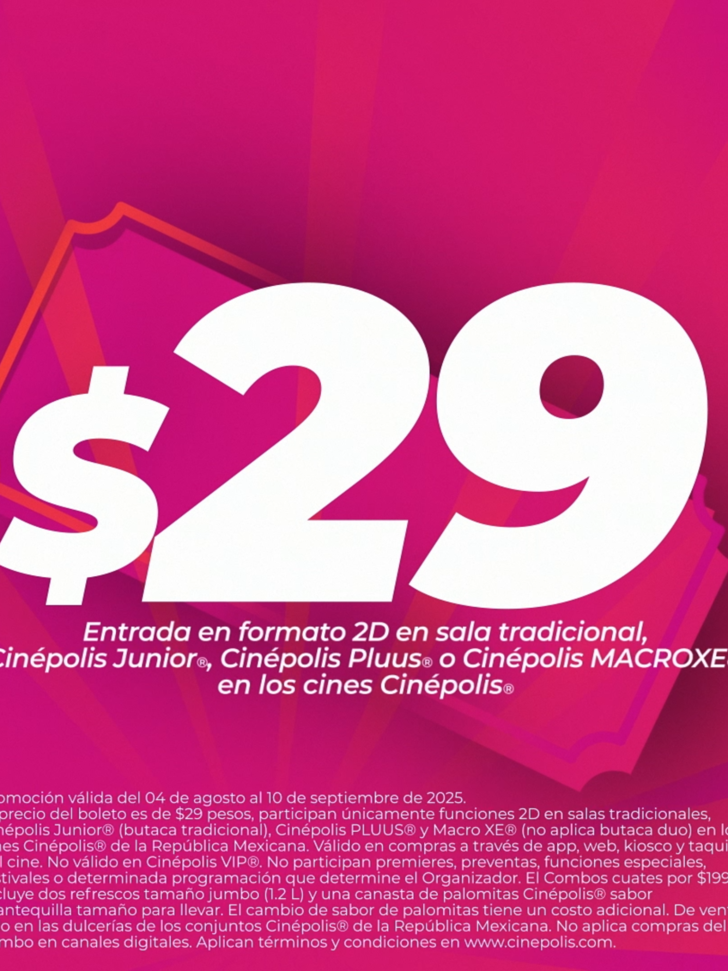 Si no vas al cine mañana con boletos tradicionales a $29… ¿estás bien? 👀 Te veo antes de las 4 p.m. 💸🍿 #cine #cinépolis #pelis #películas #promociones #boletos #taquilla #fyp #movies #QuéOfertón