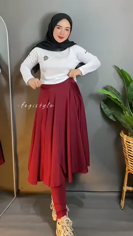 Rok muslimah panjang sebawah lutut 🩷 #outfitinspo #rokleggingsport #legingwanita #leggingrokmuslimah #roksyari #rokleggingolahraga 