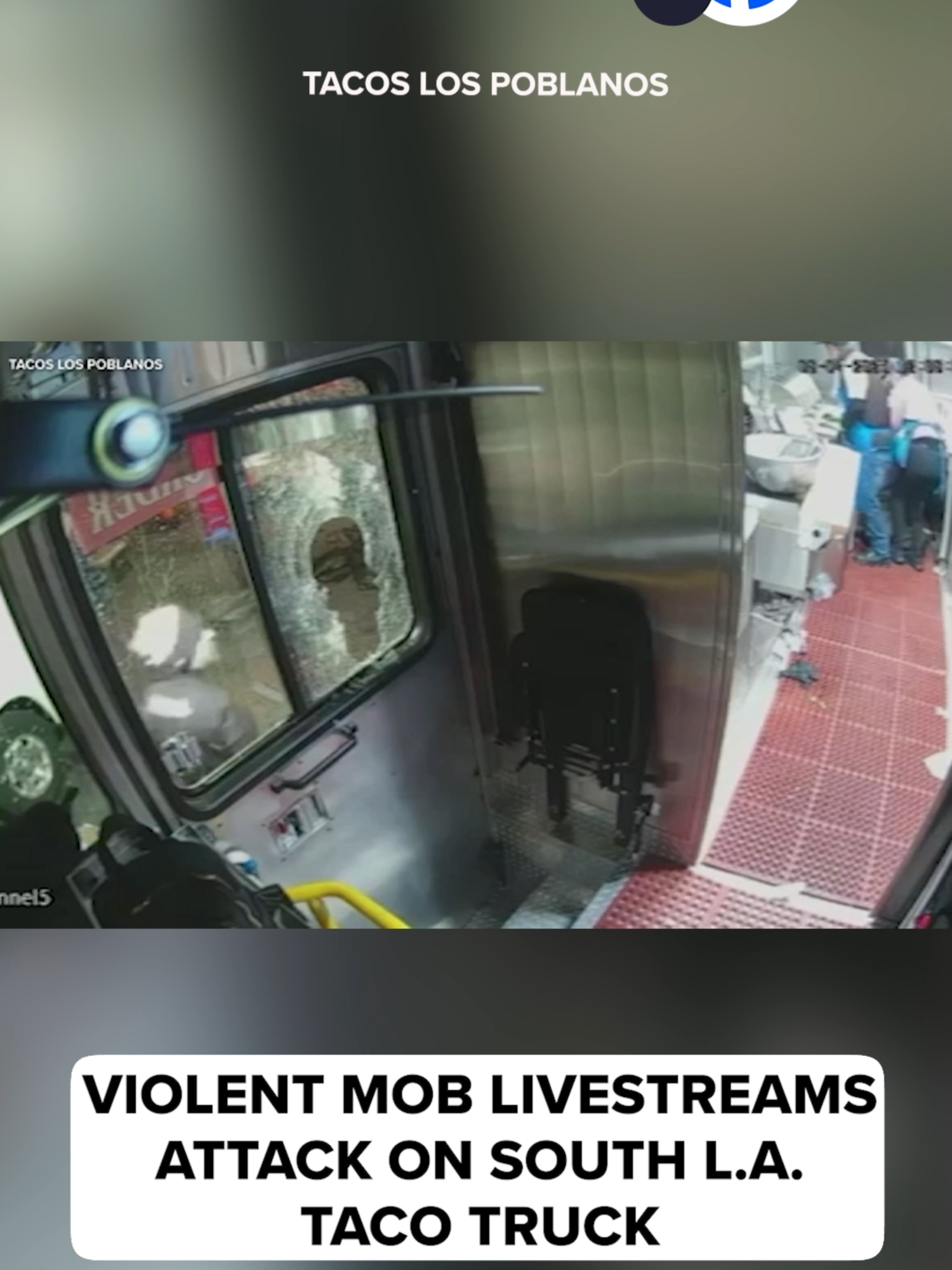 The attack happened Sunday at midnight at the Tacos Los Poblanos truck in South L.A. According to the owner, a mob of men showed up at closing time, yelling expletives in English and Spanish. Then, they started vandalizing the taco truck. Read more at the link. #southlosangeles #livestream