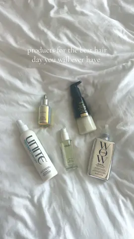 the holy grails! I have thin & fine bleach damaged hair with extensions! all linked in my shopmy #hairday #silkyhair #blondehairproducts @Color Wow Hair @UNITE Hair @THE OUAI @Oribe 