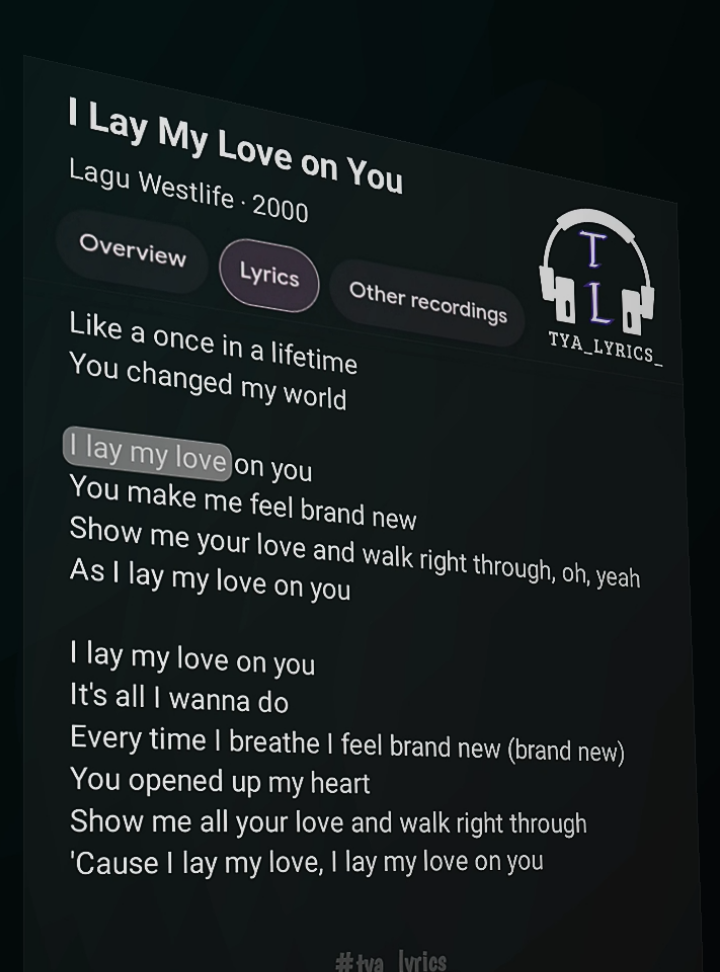 this song🙌🎧🎶 . . . #westlife #westlifesong #lyrics #song #lyrics_songs #lyricsvideo #viral #foryou #foryoupage #fyp #tya_lyrics_ 