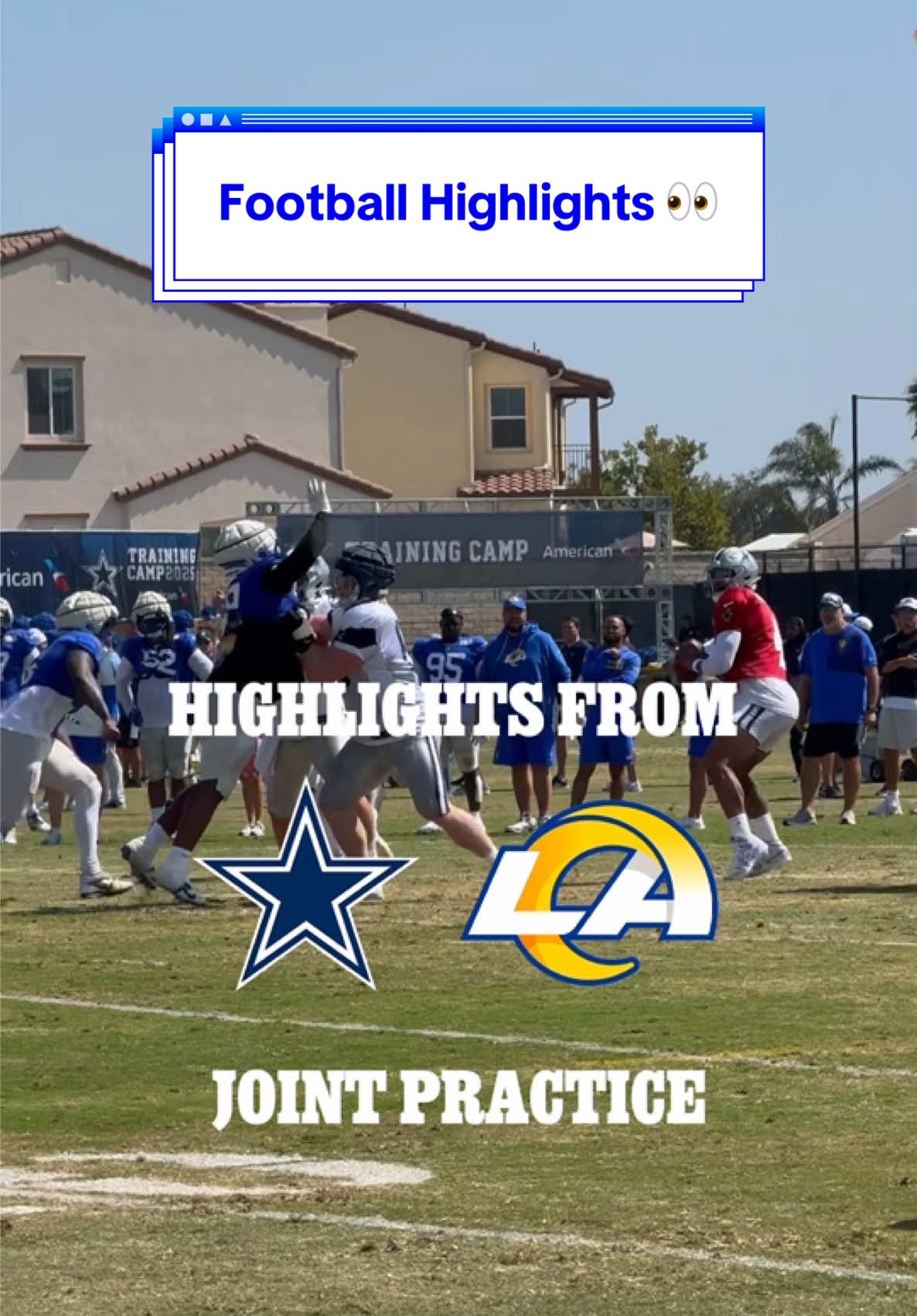 highlights from our joint practice 👀 #DallasCowboys #NFL #football #highlights #LARams #practice 