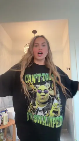Yea I got it for a sleep shirt but you better bet I'm wearing it out 😂😂😂😂 #shrekislove #shrekshirt #tiktokmademebuyit #fyp #sleepshirts #swampped 