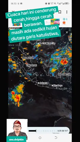 Cuaca hari ini cenderung cerah,hingga cerah berawan. masih ada sedikit hujan diutara garis katulistiwa #infoBMKG #cuaca #cerah #mitigasibencana #karhutla 