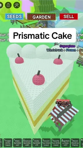 the cake looks yummy ngl 😌 prismatic cake recipe here 👆 #gag #growagarden #fyp #cookingevent #jandel 