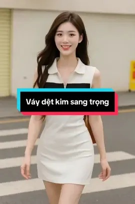 Váy dệt kim sọc sang trọng #trend #xuhướng #viral #thoitrang #xuhuongtiktok #model #thoitrangnu  @PhuongLinhshop 
