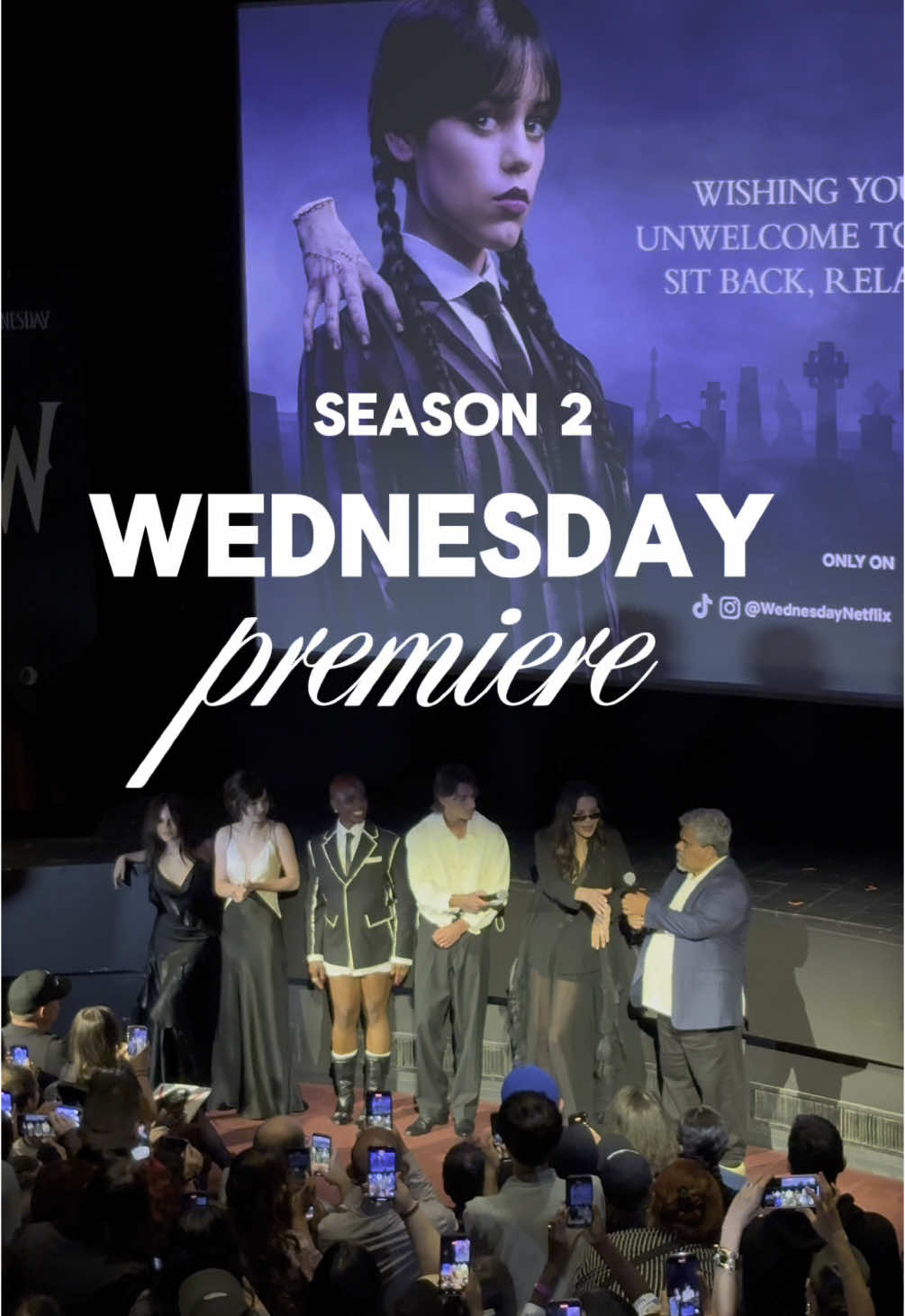 When @itskellytran invited me, I couldn’t say no! Guys the first episode is so good so tune in tomorrow and it was so crazy seeing the cast in person 🤩 @Wednesday Netflix  #premiere #netflixseries #wednesday #addamsfamily #jennaortega #emmamyers #wednesdayaddams 