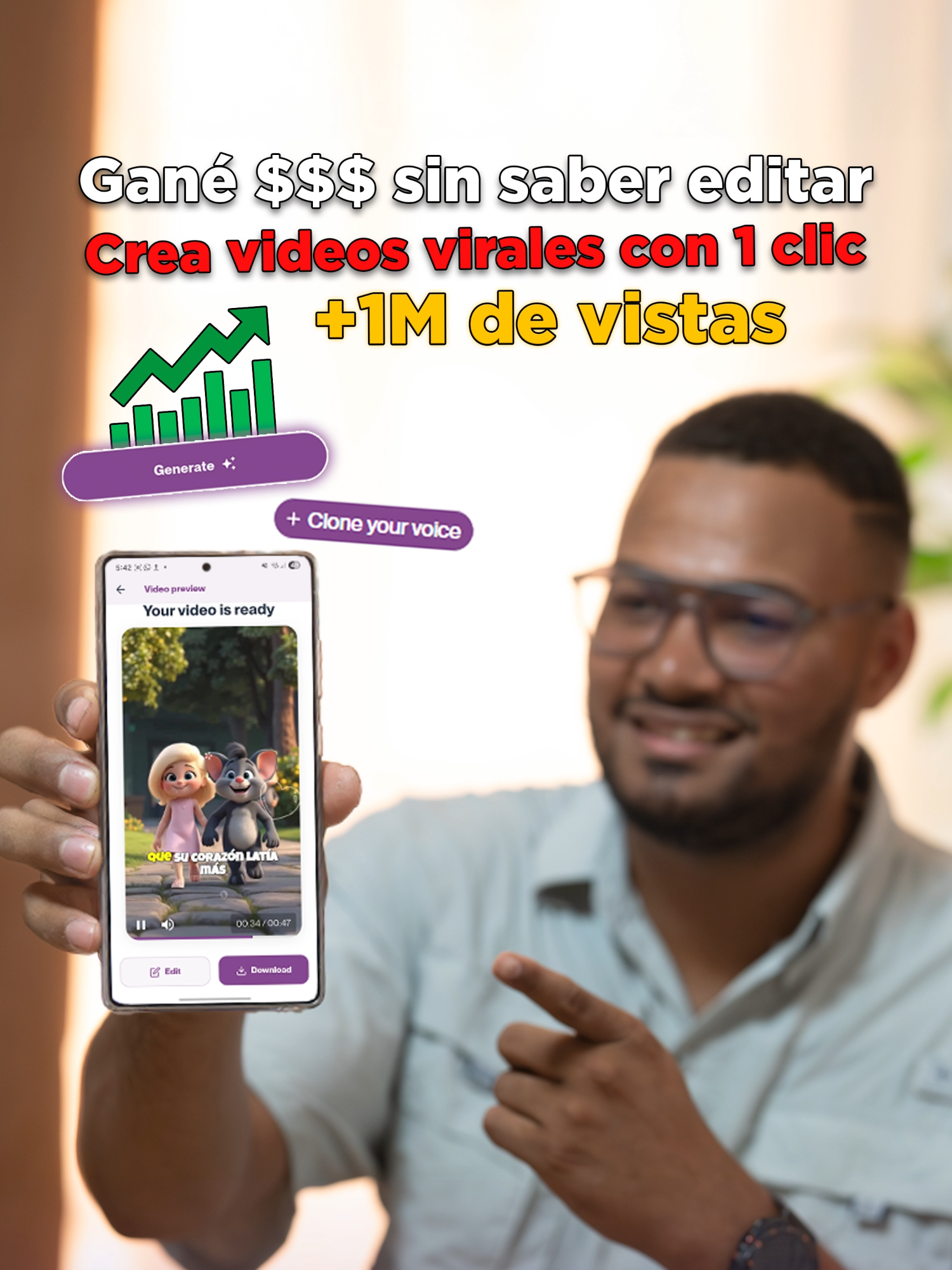 ¿Te imaginas crear Shorts virales en solo 3 minutos y empezar a generar ingresos sin saber editar?. En este video te muestro cómo funciona Clipwise, una herramienta con inteligencia artificial que te permite crear contenido viral, clonar tu voz todo monetizable y listo para publicar en YouTube, TikTok o Reels con solo una idea.
