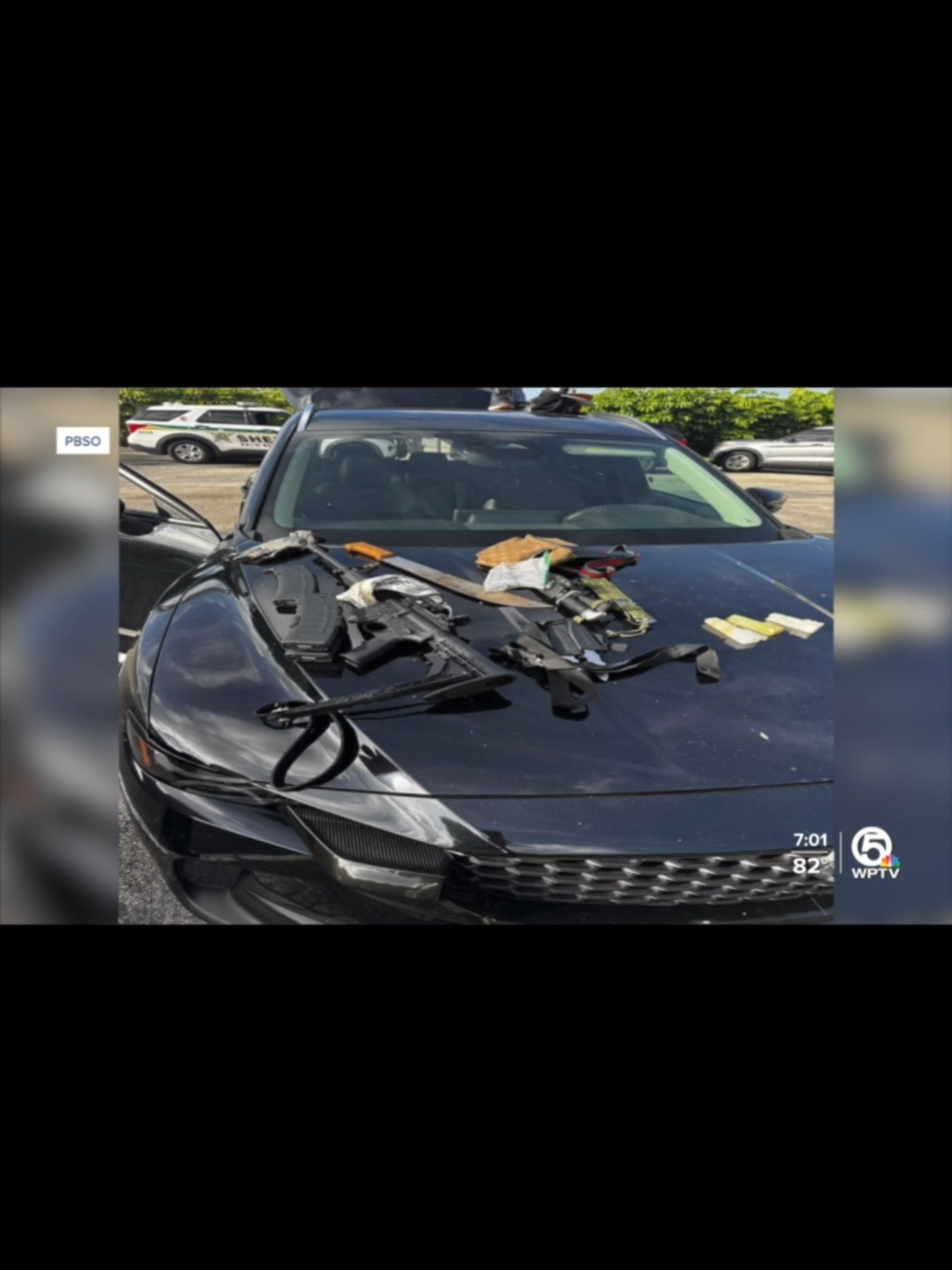 A 41-year-old man, identified as Michael Rodrigues, is being interviewed by detectives after a fully loaded AR-15 rifle and multiple knives were found inside of a rental car at Palm Beach International Airport, the Palm Beach County Sheriff's Office said. PBSO said on Tuesday at around 7:10 a.m., Airport Operations personnel notified deputies of a suspicious man outside of a dark-colored vehicle parked within a restricted parking area at the airport. WPTV's @michaelhoffmantv is live from the Palm Beach County Jail. Read more at the 🔗 in our bio. #wptv #news #florida #airport #palmbeach #westpalmbeach
