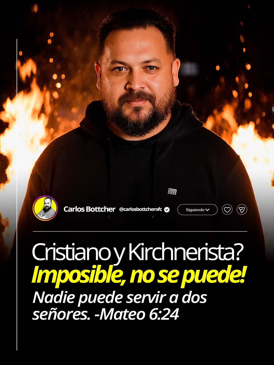 ¿Cristiano y kirchnerista? No se puede. Si apoyás el aborto y la ideología de género, no seguís a Cristo. El kirchnerismo atacó a la Iglesia y la familia, legalizó el aborto y llenó las escuelas de confusión. ¿Vas a seguir callado? Compartí y que arda la verdad. #ResistenciaCristiana #BatallaCultural #Despertá #ProVida #NoAlAborto #ezeiza