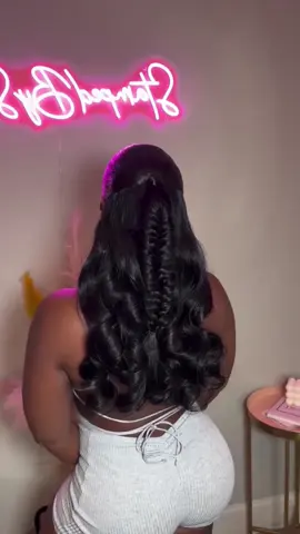 This braided half-up look is everything! #halfuphalfdown #halfuphairstyle #braidstyles #hairinspo #viraltiktok #fypage 