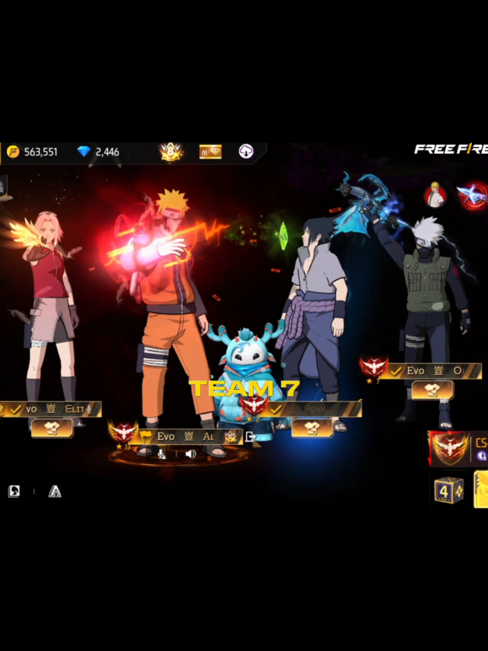 Team 7 🔥 #freefire #naruto #team7 #alphagaming #sasuke #sakura #kakashi #fyp #trend #viral #shorts #goviral #fypppppppppppppppppp #hits #new #trending 