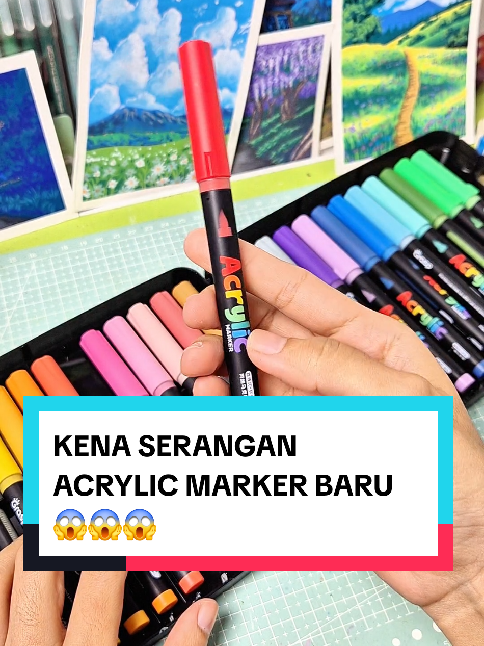 Eh ternyata markernya baguuuss 😱😱 pekat bgt!! #grasp #acrylicmarker #artistsoftiktok #spidolwarna 