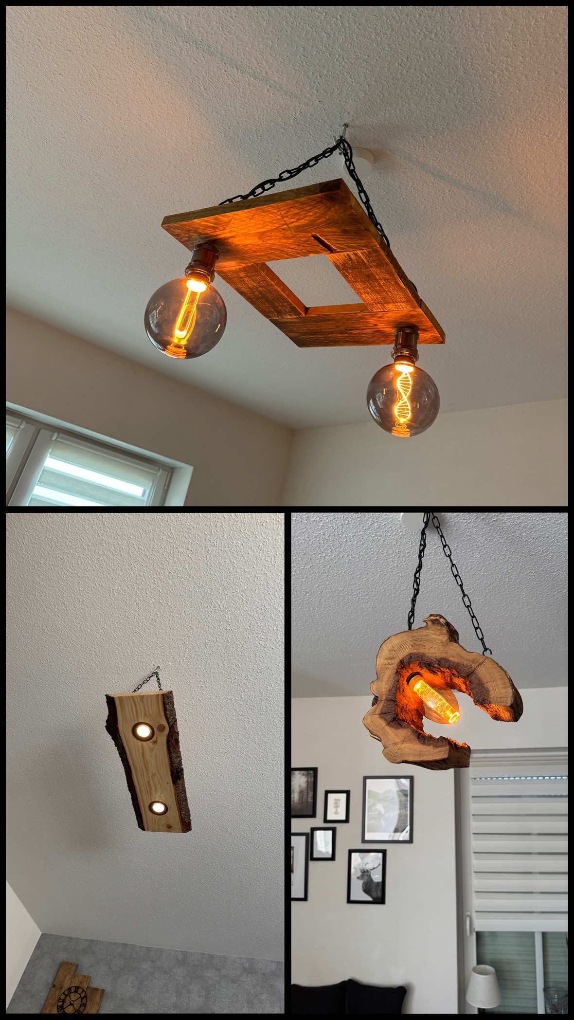 Welche Hängelampe ist euer Favorit? 💡🤔  ————— Anzeige  #DIY #lampe #lamp #holzlampe #mr_elektroideen 