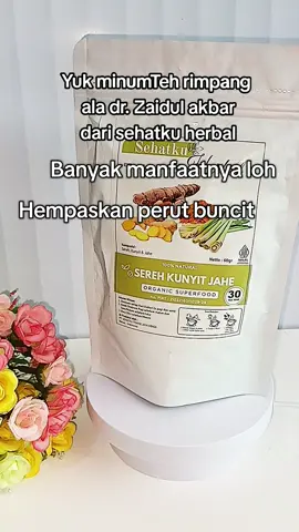 Yuk minumTeh rimpang ala  dr. Zaidul akbar dari  sehatku herbal  Banyak manfaatny loh Hempaskan perut buncit Dapat membantu meningkatakan metabolisme tubuh Anti oksidant kuat Anti inflamasi Mendukung kesehatan otak