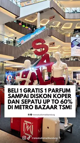 Metro Bazaar kembali hadir di Atrium TSM Bandung! 🙌 Ada berbagai promo untuk parfum, tas, sepatu, perlengkapan bedding dan lainnya. Cuma sampai 10 Agustus aja! Jadi, yuk mampir ke Metro Bazaar di Atrium Lt. GF TSM Bandung!  Dapetkan juga promo tambahan: Diskon hingga 10% khusus pengguna Bank Mega & Bank Mega Syariah Atau hemat hingga 10% dengan alloPrime & alloPayLater 😍 #mallbandung #malldibandung #bandungmall #bandung #bandunghits #bandungjuara #explorebandung #infobandung #wisatabandung #promobandung #diskonbandung #tsmbandung #transstudiomallbandung #transshoppingmallgroup