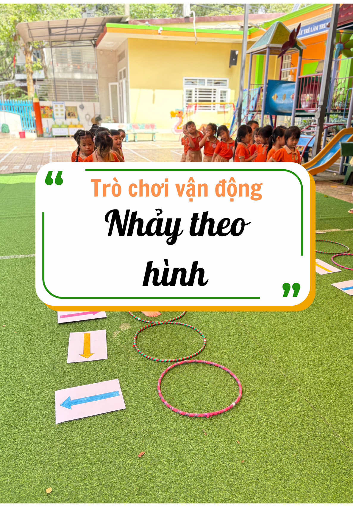 Trò chơi vận động - NHẢY THEO HÌNH ➡️⬅️⬆️⬇️ . Trò chơi đơn giản rèn luyện phản xạ, tập trung và ghi nhớ  cho bé ##CapCut##trochoi##vandong##mamnon##mamnonhoaphuong##nhảy##vui##tiktok##trend##xuhuong
