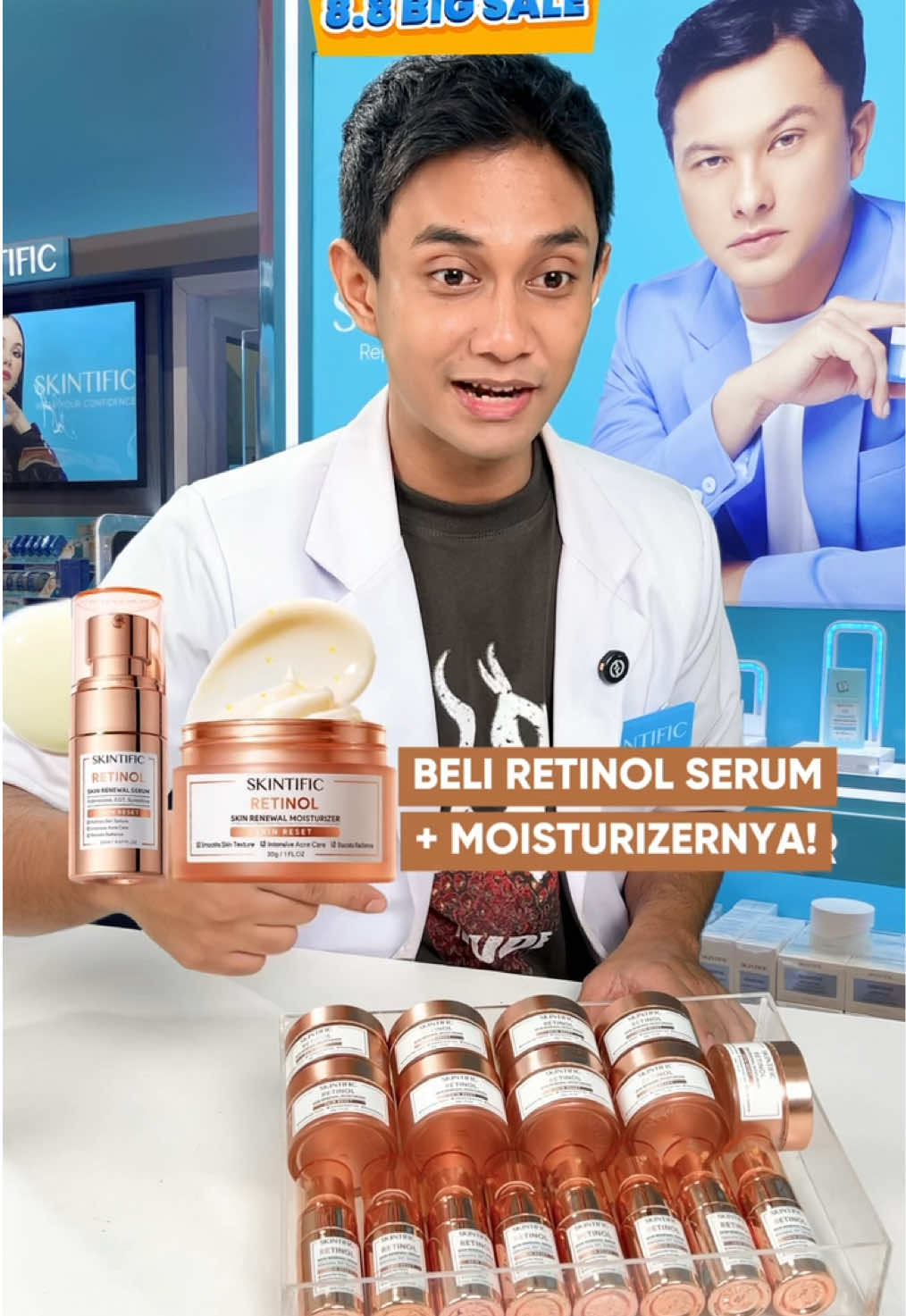 🌻 SKINTIFIC 8.8 BIG SALE! Rahasia glowing modal minim ada disini~ ✨  Checkout Retinol Serum dan Moisturizer harga murah hanya di Tiktok Live SKINTIFIC sekarang! #skintific #retinolduo #jerawat #retinol #2pcsretinolset #bigsale #diskonskintific  