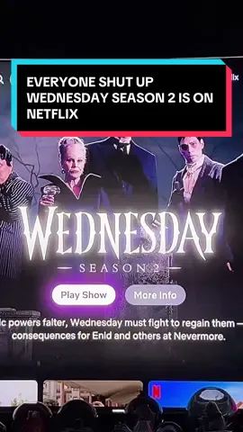 Everyone Shut Up WEDNESDAY SEASON 2 IS NOW ON NETFLIX AHH #wednesday #wednesdayaddams #wednesdayseason2 #wednesdaynetflix #jennaortega @Wednesday Netflix @Netflix 