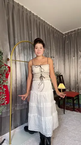 กระโปรงใส่ไปคาเฟ่#กระโปรงขาว#กระโปรงยาว#กระโปรงผู้หญิง