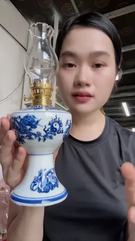 Đèn dầu dáng cao gốm sứ Bát Tràng#dendau#den
